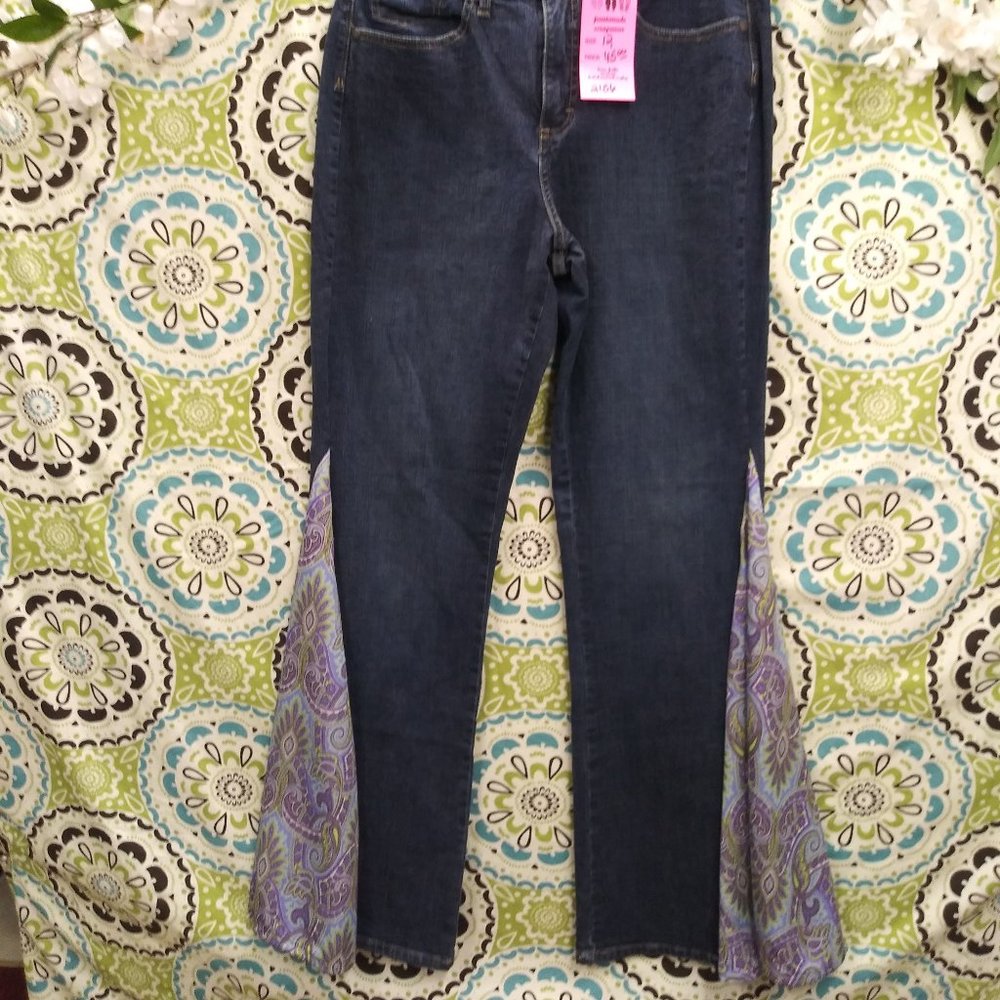 2156 Jeaniemade Size 12Long Lee Bell-Bottoms - Picture 1 of 5